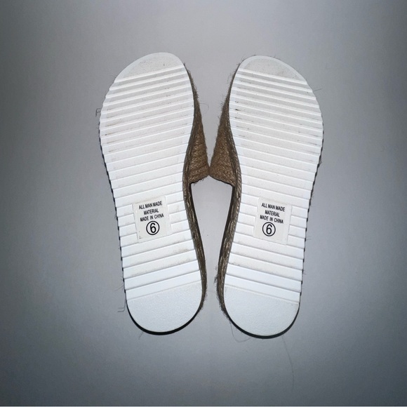 Womens Open Toe Platform Wedge Heel Raffia Espadrille Flat Sandals - Picture 3 of 9